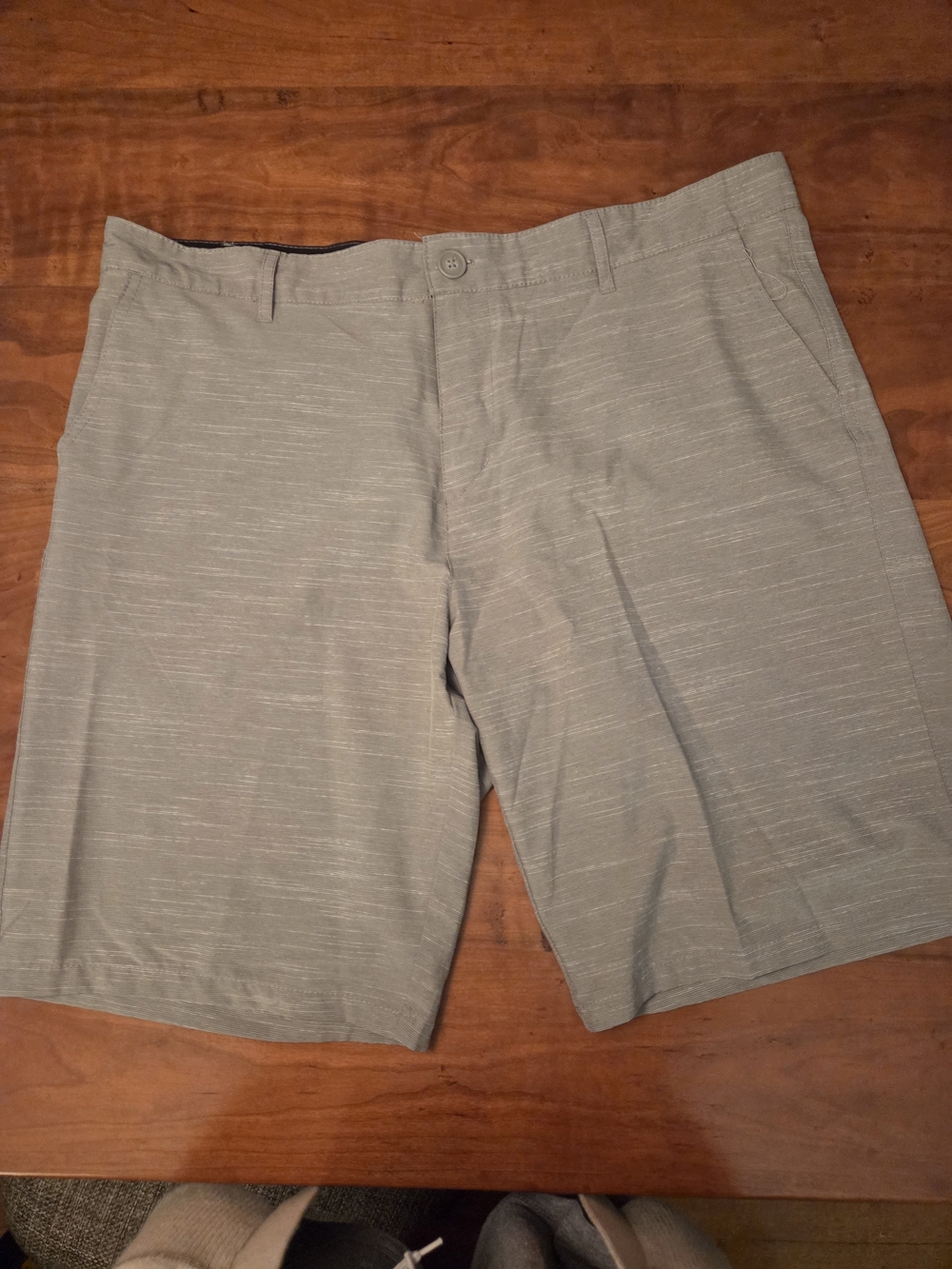 OP Men's Flat Front Light Gray Shorts 4-way Stretch